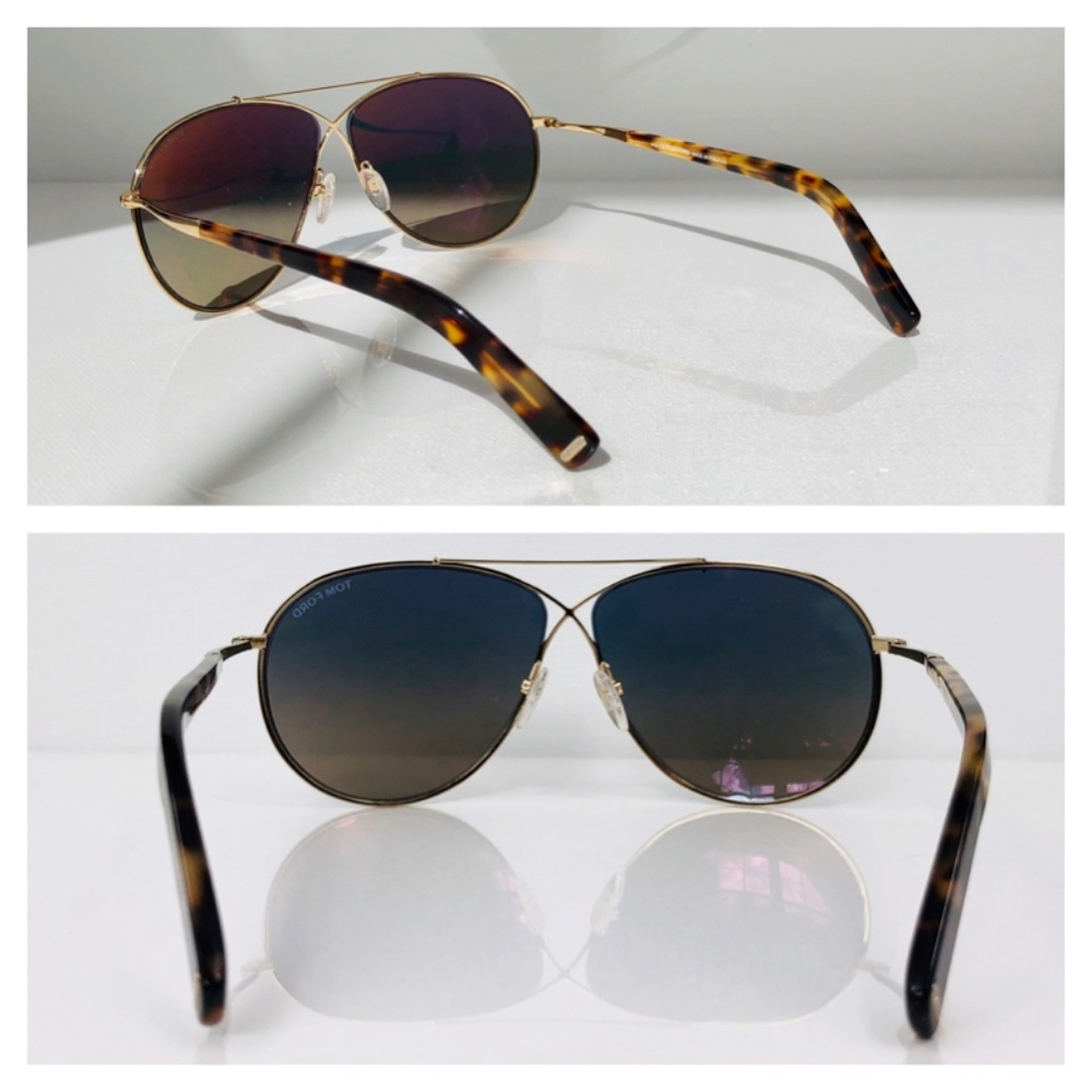 New TOM FORD Eva Blue Oversized Aviator Sunglasses - Picture 7 of 16